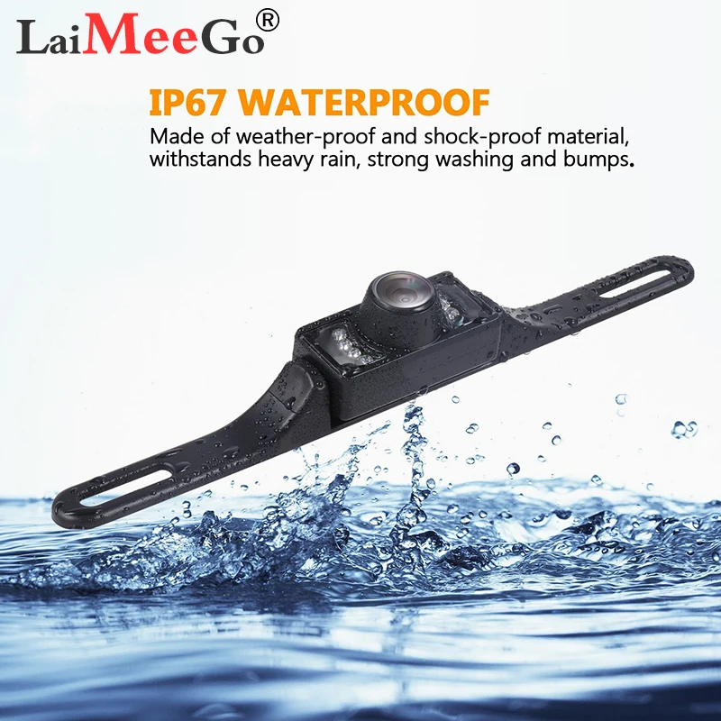 

NEWEST Waterproof Wireless Kit night Vision Viewing Angle License Plate Car Frame Rear View Camera for monitor GPS