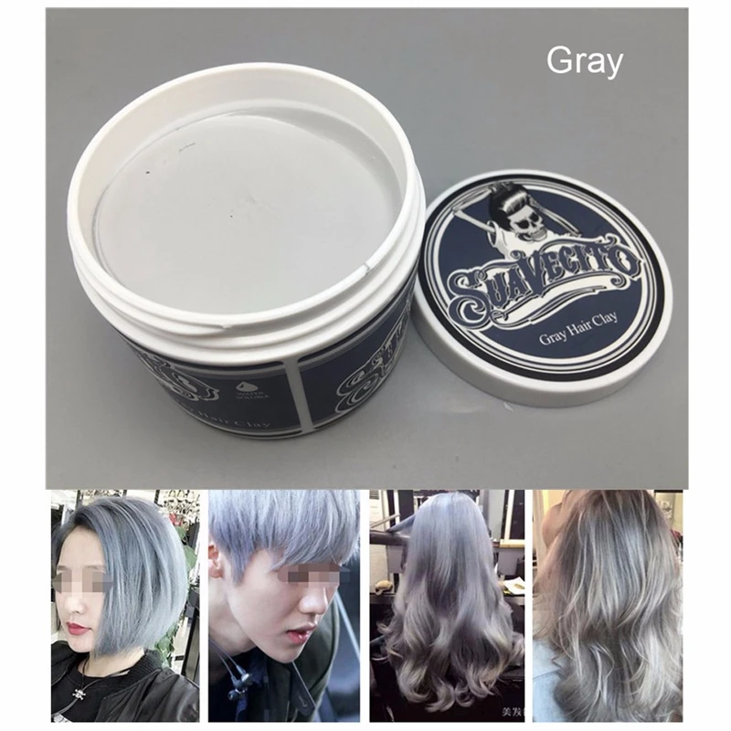 Original Suavecito Color Hair Wax Styling Pomade Silver Grandma Grey Natural Strong Gel Cream Dye Bright for Women Men | Красота и