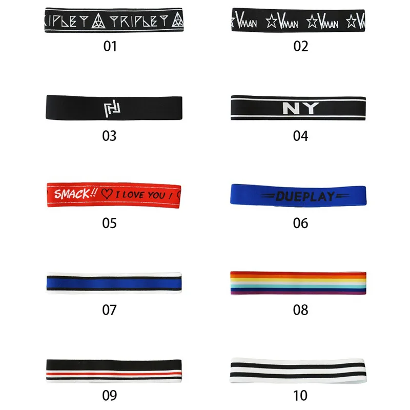 Модный Эластичный спортивный головной убор унисекс с буквенным принтом обручи