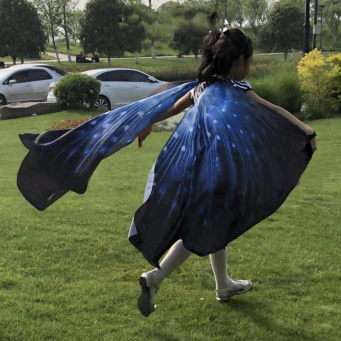 

Kids Colorful Halloween Party Artifical Butterfly Cloak Beach Towel Cosplay Costume Prop Stage Show Dress Up Accessory