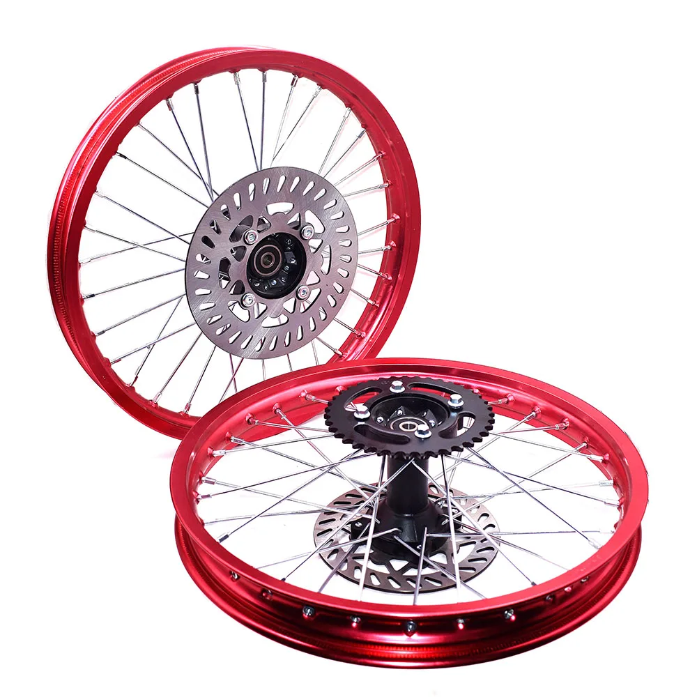 1.60-17 inch Front Rear Rims Aluminum Alloy Wheel with sprocket disc brake For KLX CRF  Kayo BSE Dirt Pit Bike Motorcycle
