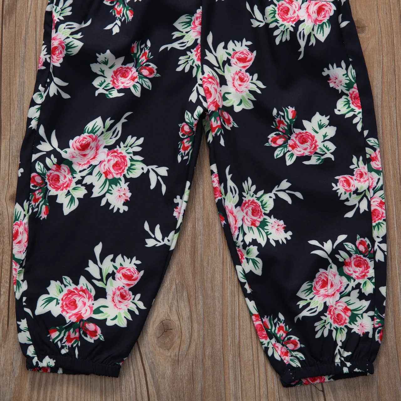 Детский цветочный комбинезон для девочек без рукавов на шнуровке длинные брюки