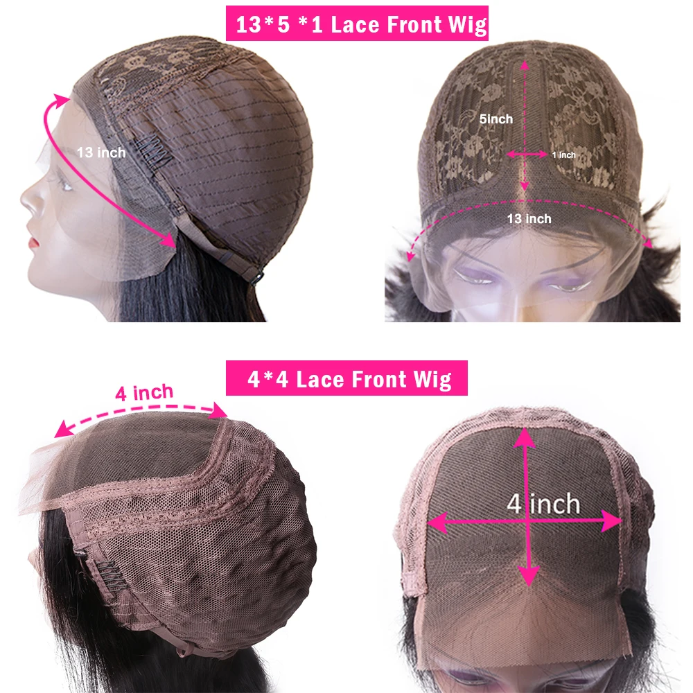 

HairUGo Peruvian 13*5*1 Lace Wig Human Hair Wigs Non-Remy Body Wave Wigs For Black Women 4*4 Lace Closure Wigs Pre Plucked 150%