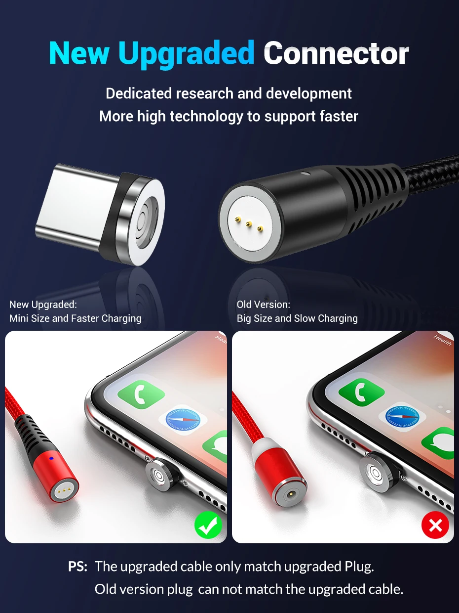 Магнитный usb-кабель TOPK 5A для быстрой зарядки, кабель USB type C, Магнитный зарядный кабель Micro usb для iPhone X, samsung, Xiaomi