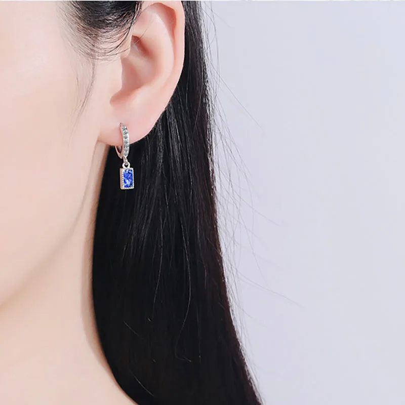 KSRA корейские блестящие синие циркониевые серьги для женщин индивидуальные