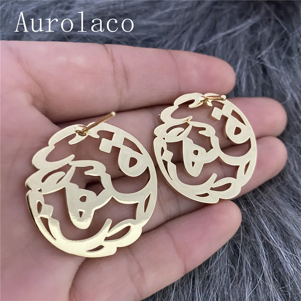 

AurolaCo Custom Arabic Name Earrings Trend Personality Custom Name Earrings Custom Nameplate Earrings For Best Friend Girls
