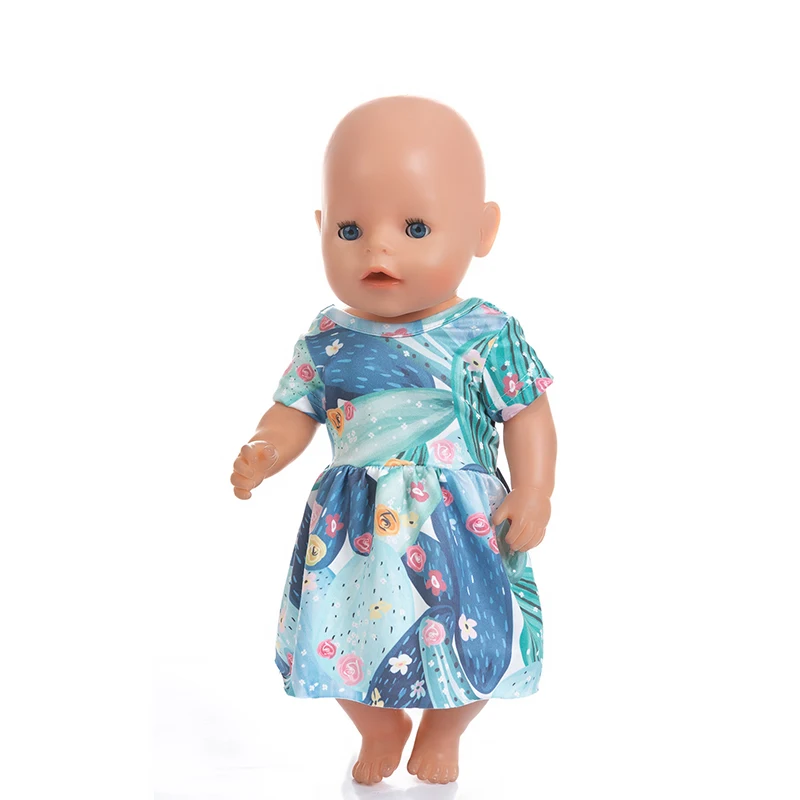 

Doll Clothes Accessories Fit 18 inch 43cm Born Baby Flamingo Red and White Rose Strawberry Yarn Skirt SuitFor Baby Birthday Gift