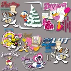 Термоклейкие накладки на футболку, постер с надписью персонажа мультфильма, Диснея, Дональда, Дак, Дейзи на футболке, одежда с принтом