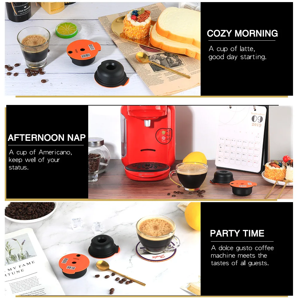 

Black Color Refillable Coffee Capsules Compatible With BO-SCH Machine Tassim o Reusable Coffee Pod Crema Maker Eco-Friendly