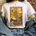 Женская футболка 2021 Мода Таро кошка женские футболки с рисунками из мультфильмов, топы, Женская kawaii для девочек подростков Футболка с принтом, футболка с короткими рукавами размера плюс