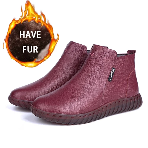 1 AARDIMI Zapatos Mujer; женские зимние ботинки из натуральной кожи; женские ботильоны ручной работы на молнии в стиле ретро; сезон зима-весна; женская обувь - Цвет: 1