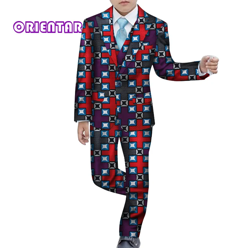 Костюм для мальчиков из 3 предметов одежда в африканском стиле детей топы и брюки