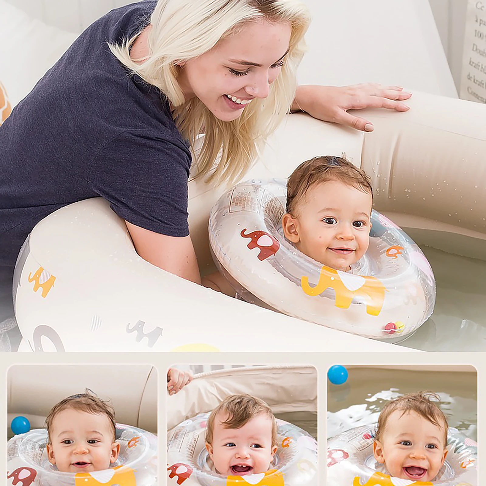 Детское плавательное кольцо с мультяшным рисунком спасательное Надувное