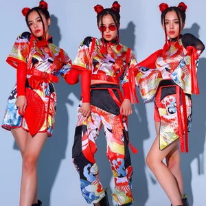 2021 Jazz Dance Costume For Women DJ Gogo Outfits Chinese Style Hip Hop Clothing Festival Party Wear in Pakistan