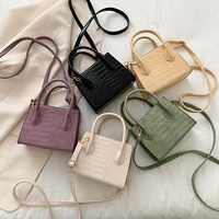 small crocodile pattern solid color pu leather crossbody bags for women 2020 summer lady shoulder handbags female simple totes
