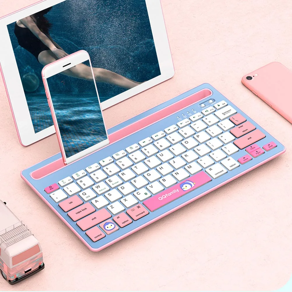 

Wireless Rechargeable Keyboard QK300 78 Keys Bluetooth-compatible 3.0 Household Computer Accessories Desktop Laptop PC