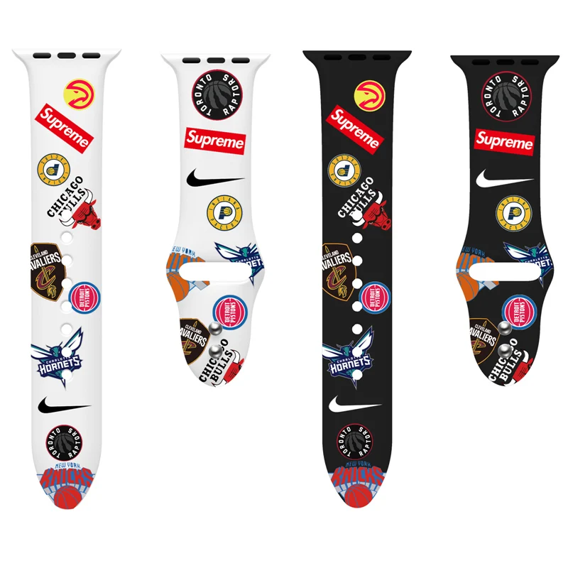 Баскетбольный силиконовый спортивный ремешок NBA для Apple Watch band 44 мм 42 мм iWatch 4 band 40 мм 38 мм Pulseira Fit correa Apple Watch 5 3