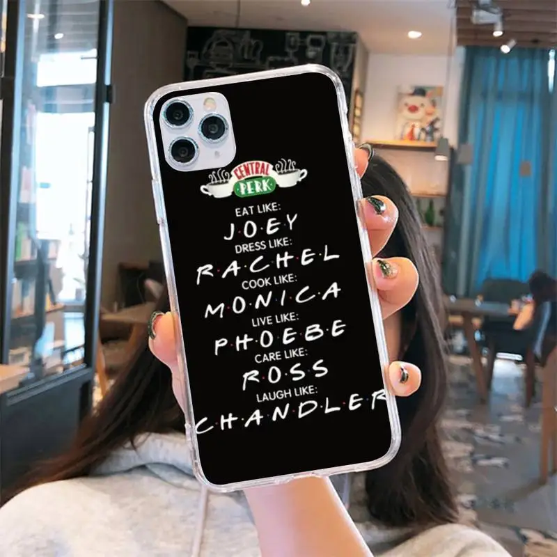 

Central Perk Coffee friends tv show Phone Transparent for iPhone 6 7 8 11 12 s mini pro X XS XR MAX Plus se cover funda shell