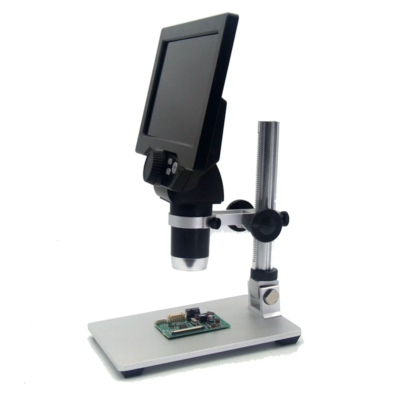 Microscopio Digital 1200X, 12MP, vídeo electrónico, 7 pulgadas, HD, LCD, soldadura, lupa de reparación de teléfono, soporte de Metal