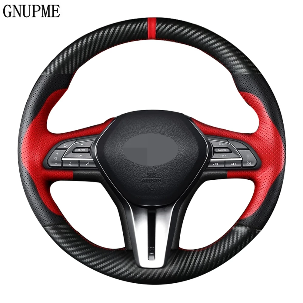

Car Steering Wheel Cover Black Carbon Fiber Leather Car Steering Wheel Covers For Infiniti QX50 Q50L QX60 Q60 Q50 QX30 QX80