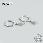 Женские серьги-кольца INZATT, минималистичные вечерние серьги из стерлингового серебра 925 пробы с листьями, изящные украшения для растений