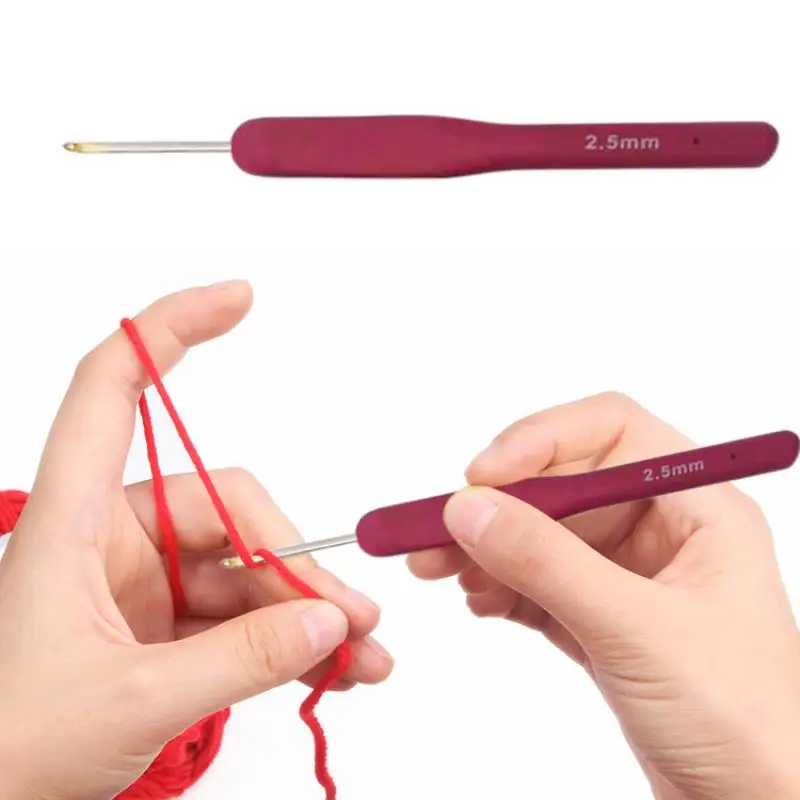 

Newest 9Pcs Crochet Hooks Sets Creative Aluminum Crochet Hooks Non-Slip Rubber Handle Kits For DIY Weaving Sewing Craft Tools