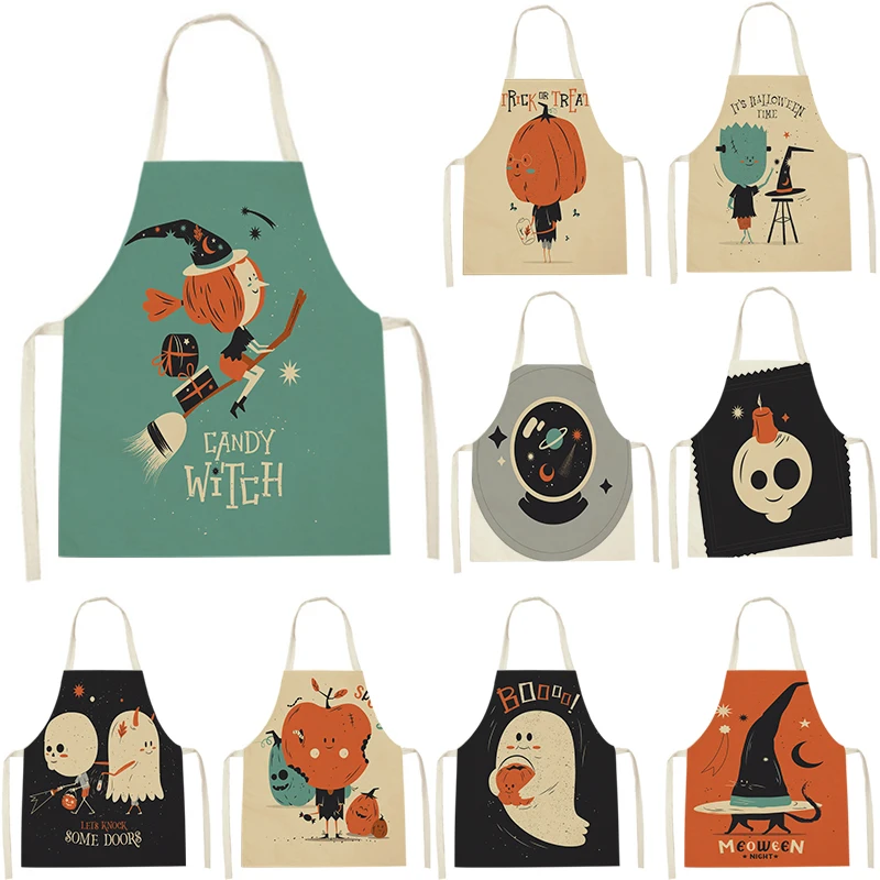 Фартук для Хэллоуина Женский креативный кухонный фартук тыква детский передник
