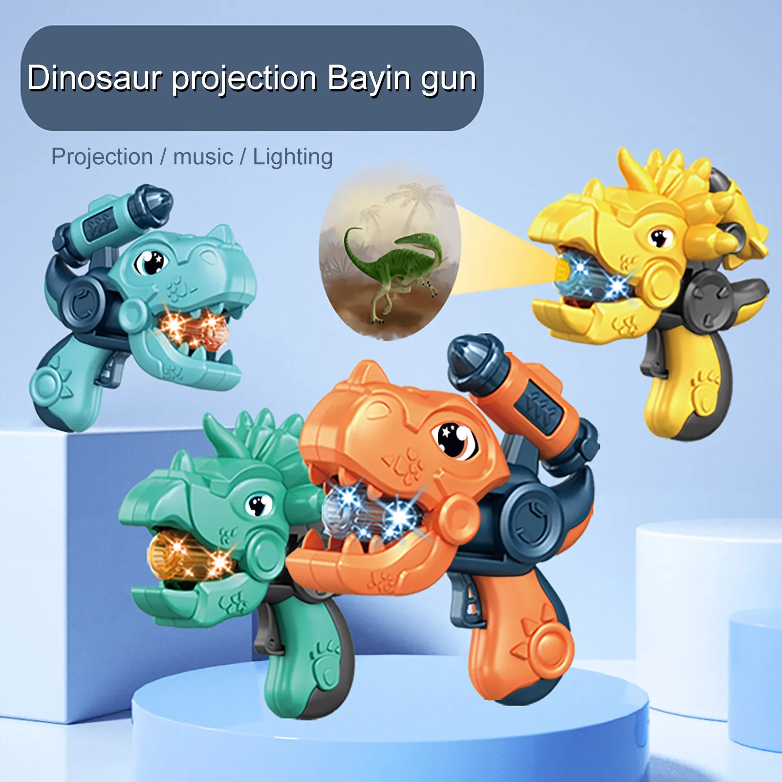 

Creative Luminous Toys Children's Cartoon Dinosaur Projection Eight-tone Dinosaur Light Sound Effect Juguetes Para Nios