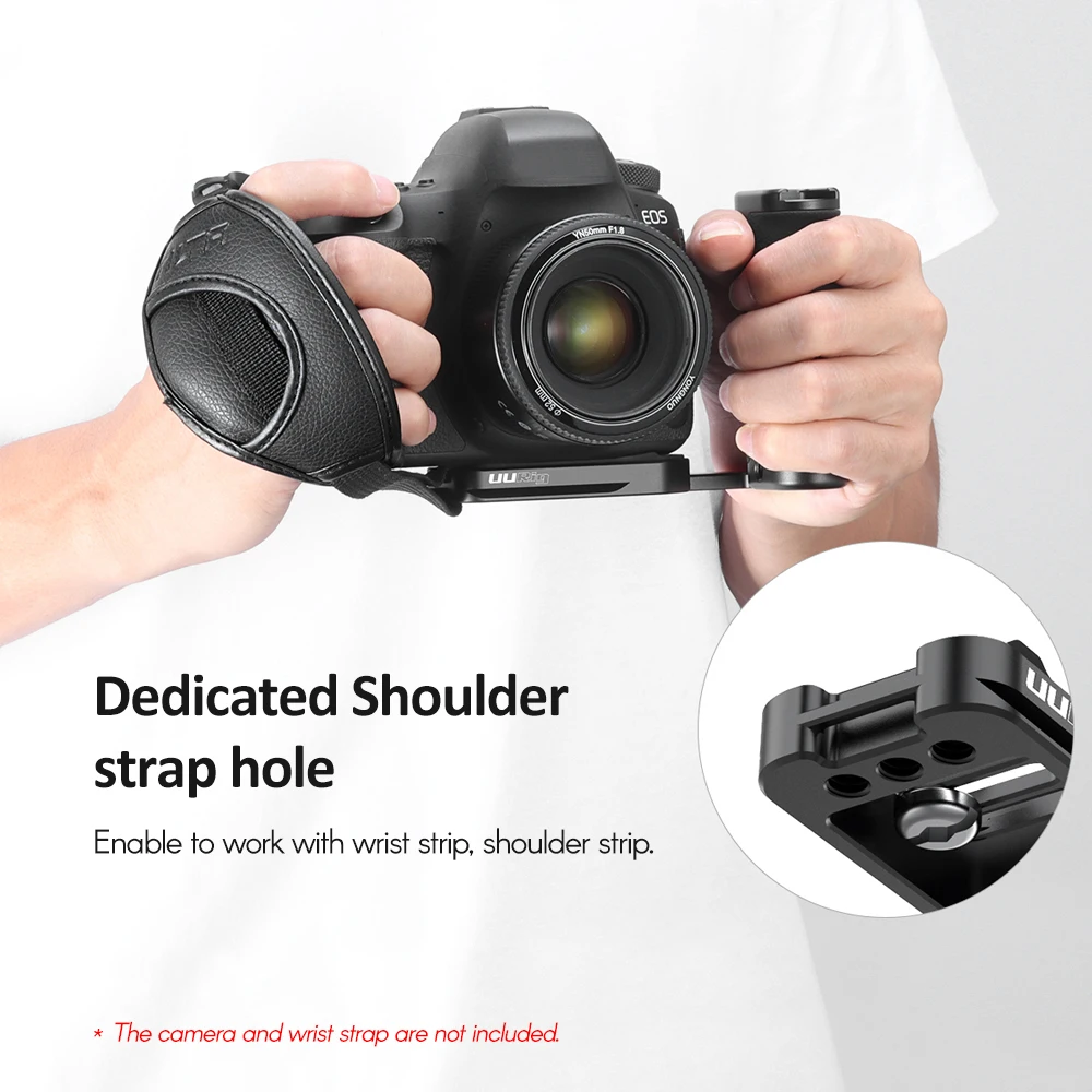 

Universal DSLR Camera Side Handle Left Hand Grip 1/4 Inch Screw with Arca-Swiss Bottom Plate Cold Shoe Mount 1/4 Inch Thread