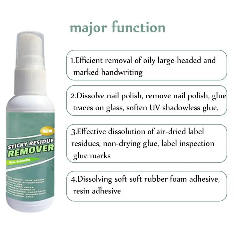 

Sticky Residue Remover Spray Multifunctional Quick Easy Sticker Remover Cleaner Car Glass Label Cleaner Adhesive Glue Spray