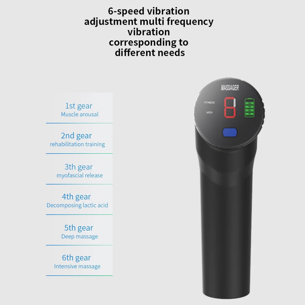 

1 Set 3rd Electric Fascia Massager Vibration Massaging Tool Fitness Massager Muscle Relaxation Equipment (With AU Plug)