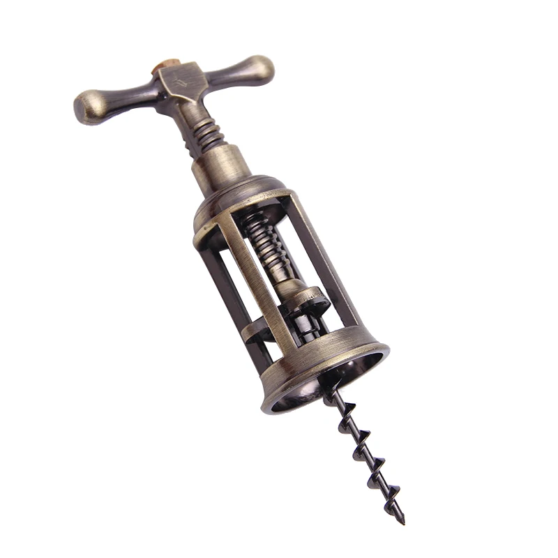 

Штопор открывалка для бутылок, Винтаж цинковый сплав все-в-одном красное вино пива пробки бутылки, портативный дизайн, плоский винт защиту о...