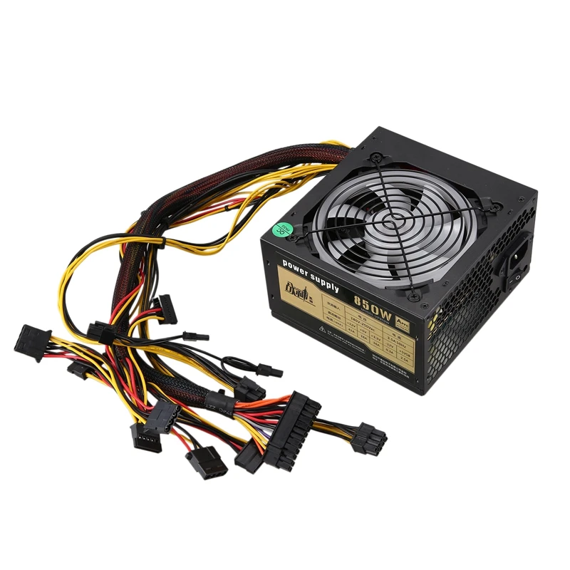 650 Вт тихий с вентилятором ATX 12V 4/8 Pin PC блок питания модульный SLI подсветкой