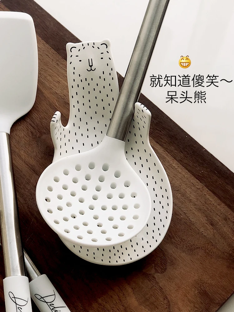 Маленький белый ложка с медведем стеллаж для выставки товаров шпатель Кухня