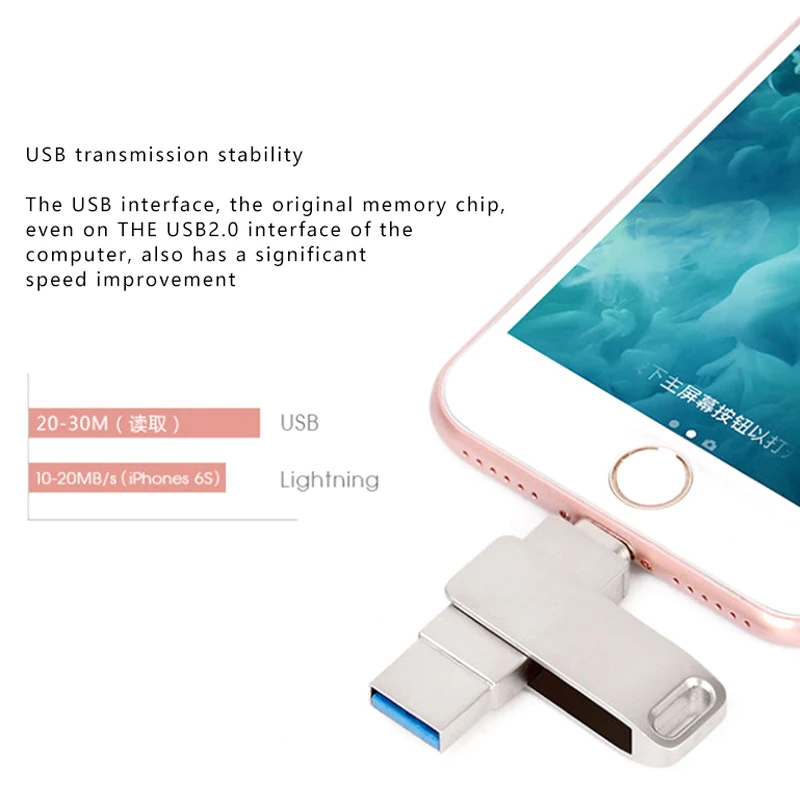 XGEGXE Usb флешка Флешка для iPhone 6/6s/6Plus/7/7Plus/8/X Usb/Lightning iOS 2 в 1 запоминания файлов данных |