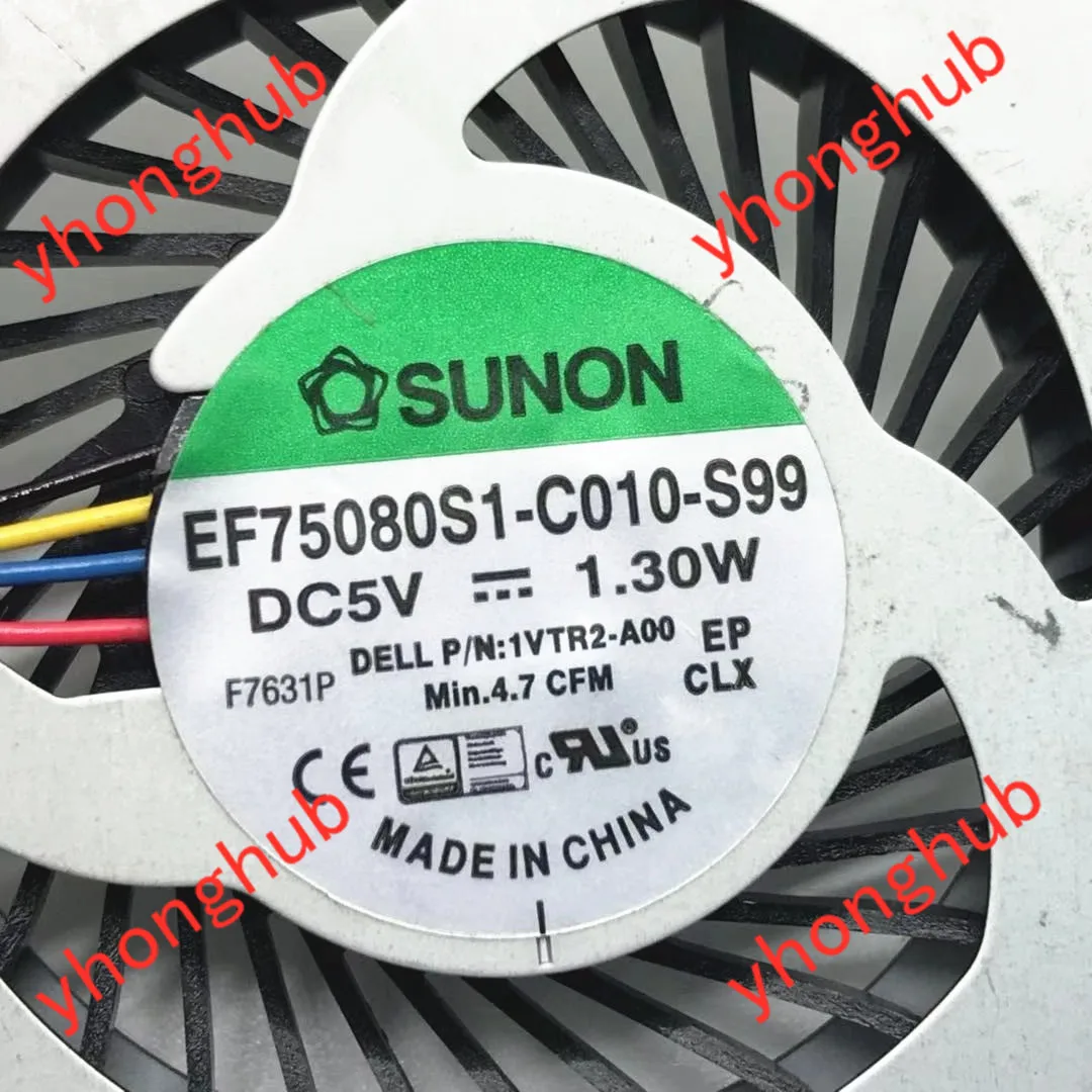 SUNON EF75080S1-C010-S99 1VTR2-A00 сервер ноутбук охлаждающий вентилятор DC 5V 1 3 W 4-проводной |