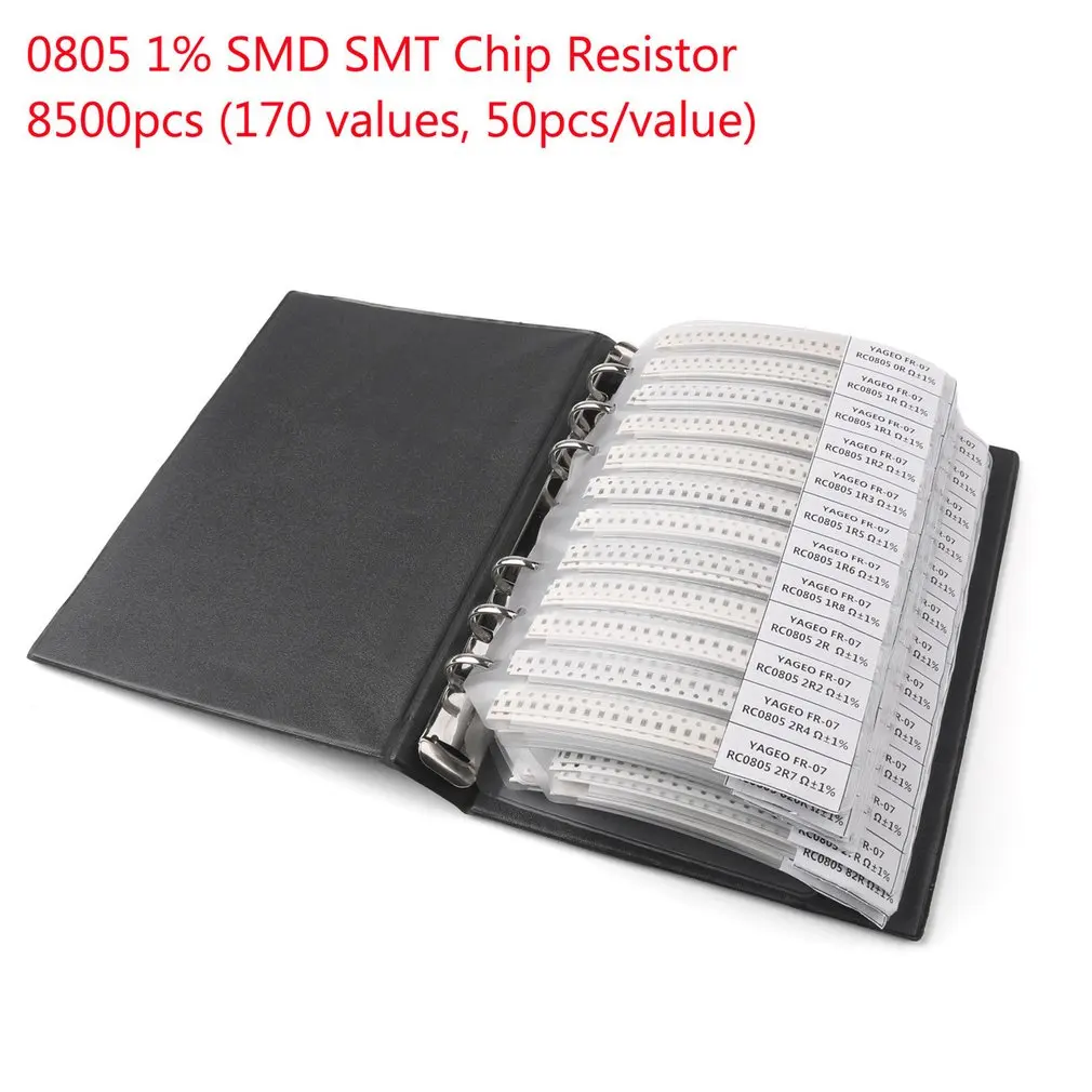 1 комплект 0805 smd образец резистора книга 170 значений 50 шт. 8500 1% 0 Ом набор