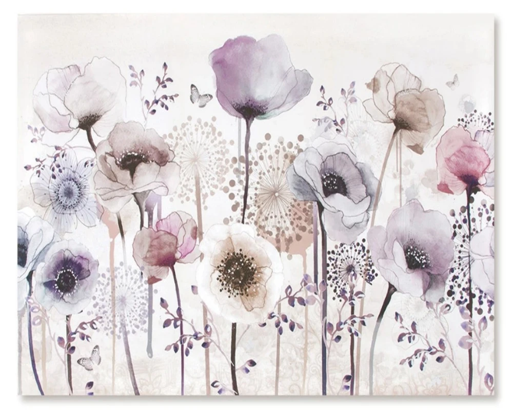 Пользовательские обои Beibehang акварельные ручной работы стильные сиреневые цветы