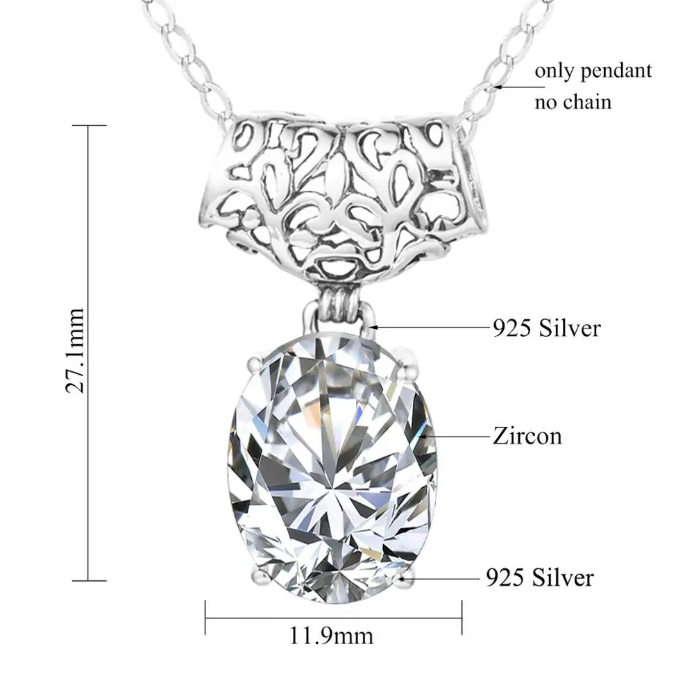 Женский кулон из серебра 100% пробы с цирконом | Украшения и аксессуары
