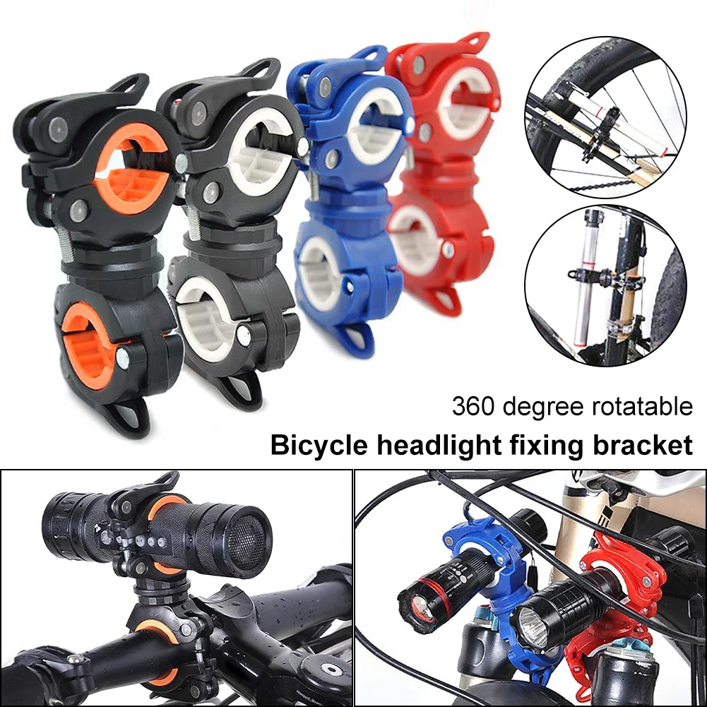 

Bicycle light bracket 360 degree rotating handle quick release adjustable flashlight driving headlight fixing bracket self