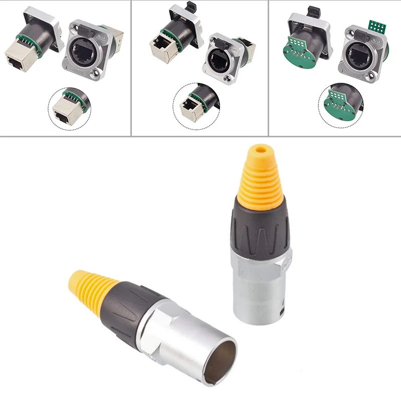 

Панельные гнезда IP67, разъем Ethernet RJ45, нормальный и прямоугольный стиль