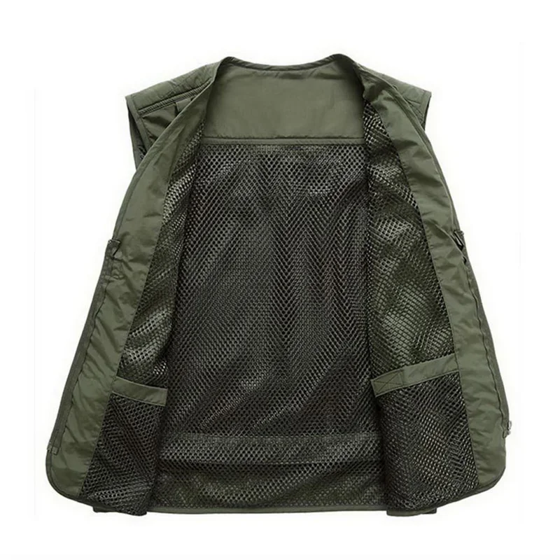 Мужская жилетка с множеством карманов сетчатый жилет большого размера для