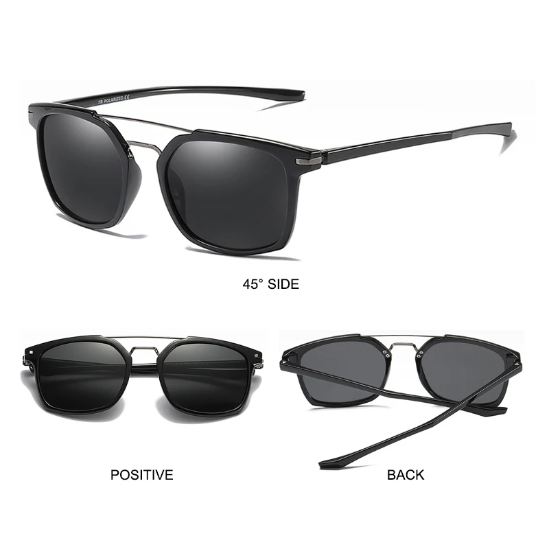 Мужские поляризационные солнцезащитные очки SIMPRECT TR90 квадратные 2021 ретро стиль