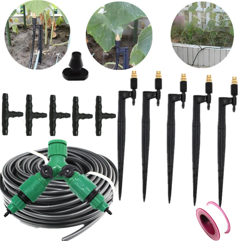 Разветвитель Y образного шланга для полива латунный Дождеватель с шипами 20 см