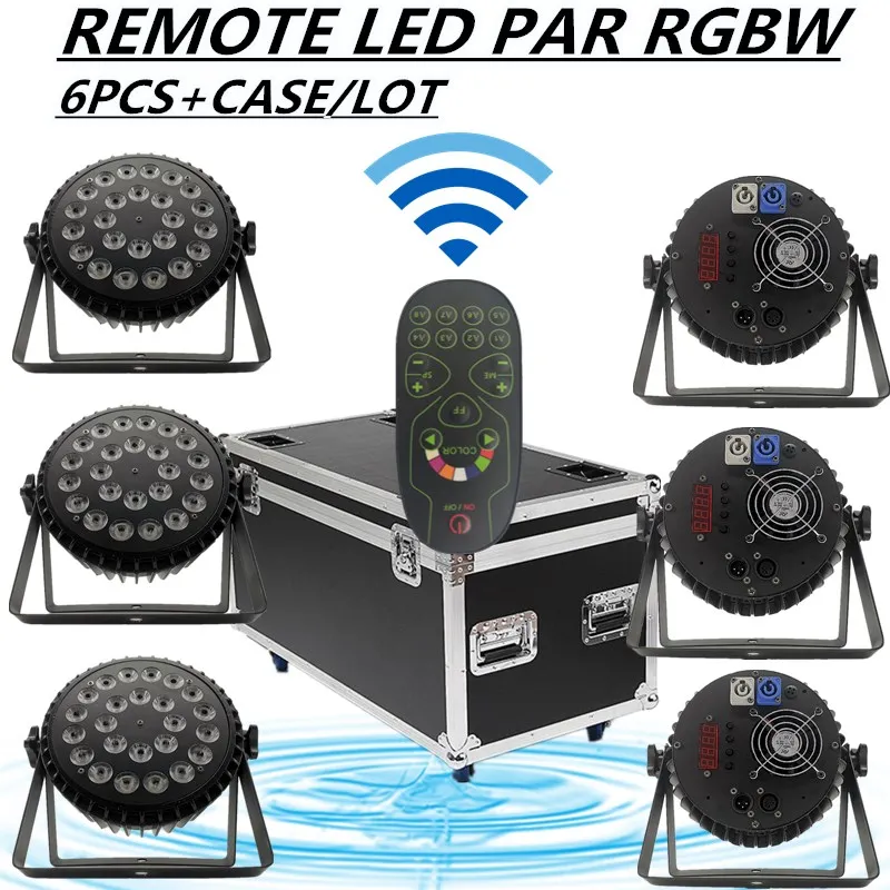 6 шт./пульт дистанционного управления par светодиодный + светильник light чехол 24X12W RGBW