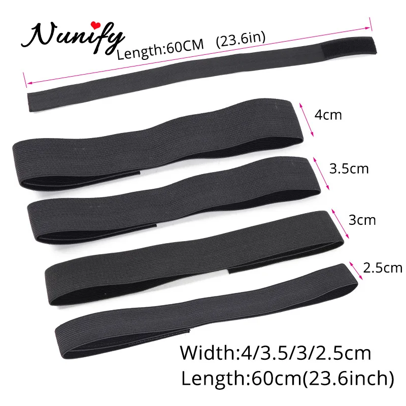 Adjustable Elastic Edge Wrap Scarf 60Cm Wig Band For Edges 2.5Cm 3Cm 3.5Cm Wide Strong Headband Slayer Hair |