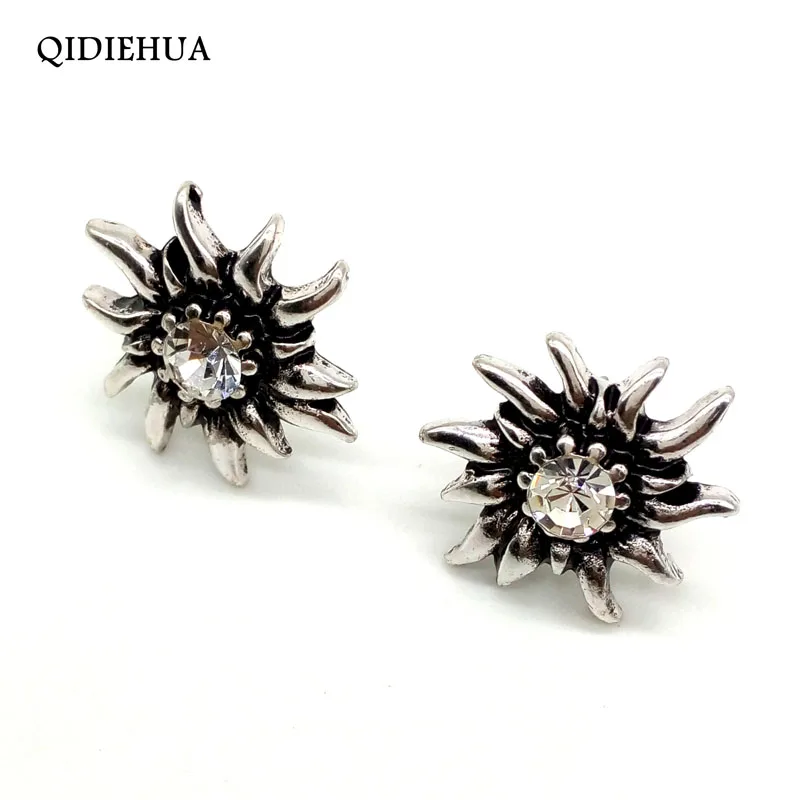 Модные эдельвейса серьги серебряные украшения в стиле бохо гвоздики Подсолнух
