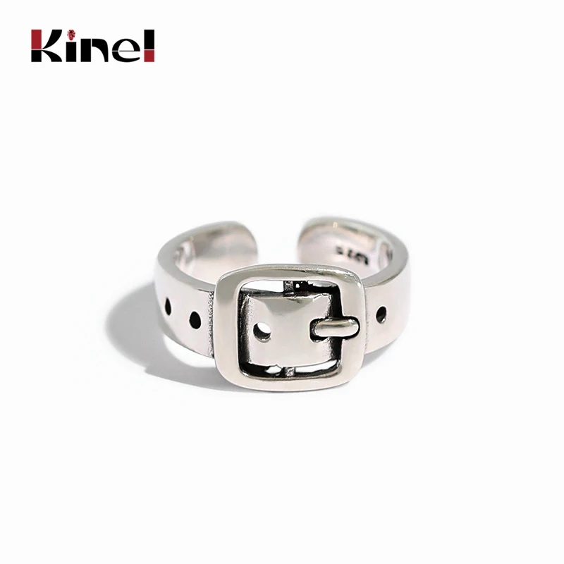 

Kinel Belt Ring Real 925 Sterling Silver Fine Jewelry For Vintage Women Punk Birthday Party Accessories Gift