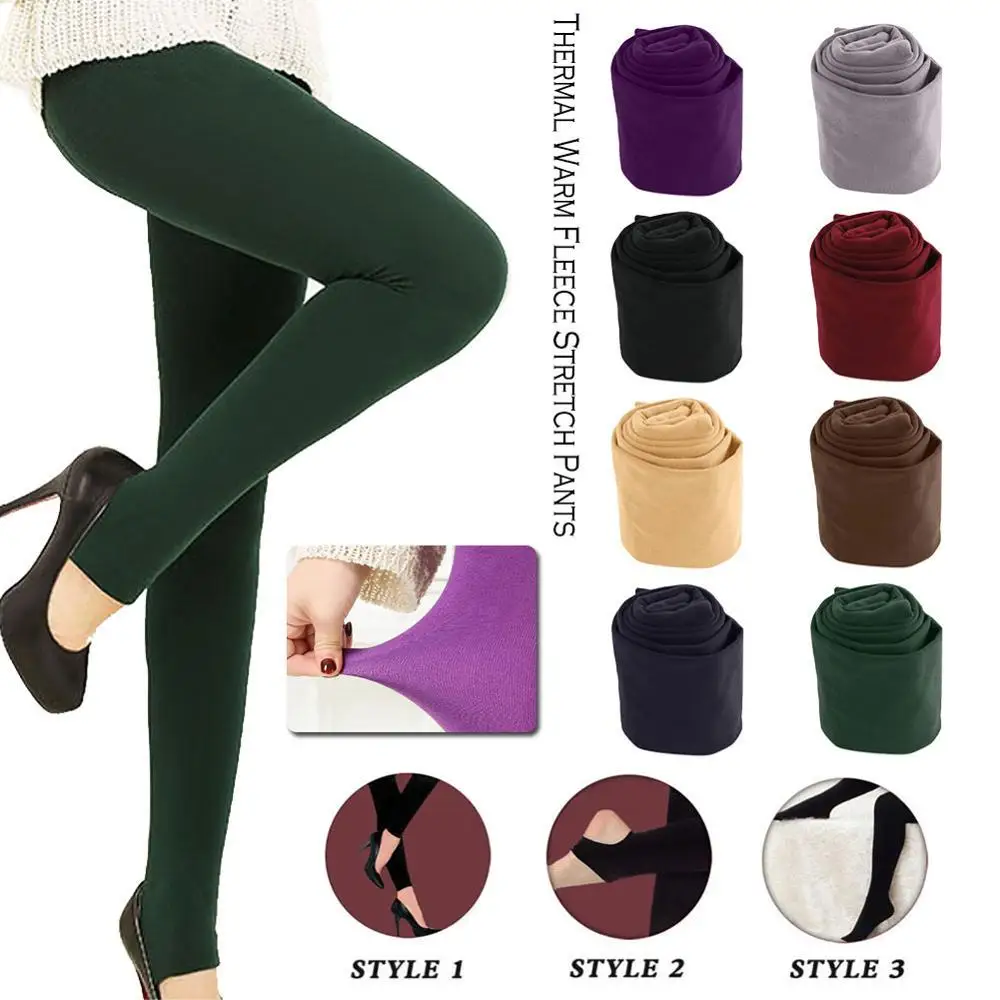 Женские сексуальные теплые облегающие леггинсы зимние толстые термоштаны