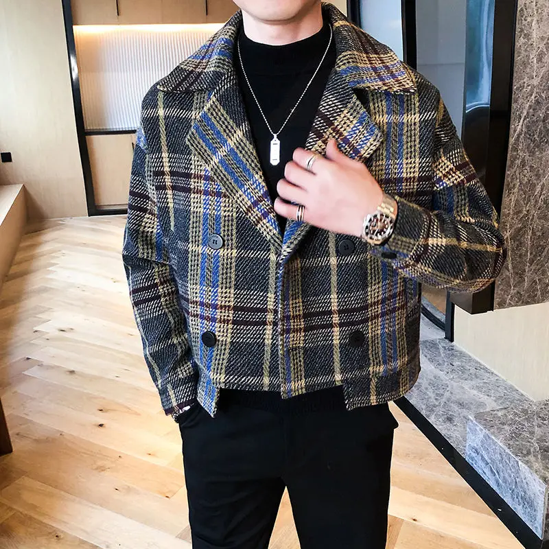 Шерстяное пальто Hommes Veste Abrigo Largo Hombre шерстяное мужское короткое Erkek Mont Корейская